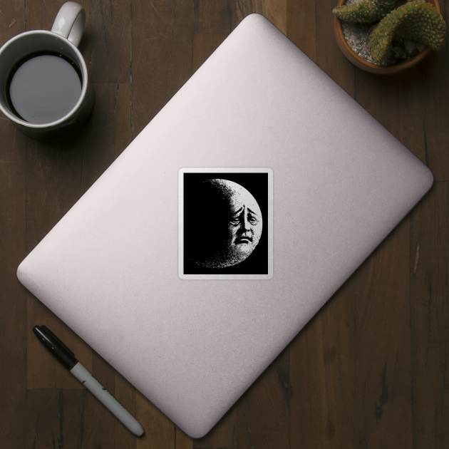 Funny Sad Crying Moon in Space T-Shirt by TuncGK